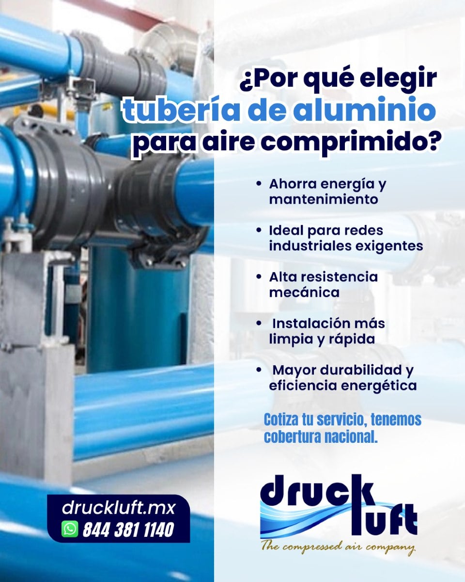 Tubería de aluminio para aire comprimido